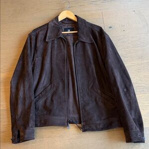 Banana Republic Dark Brown Suede Bomber Jacket